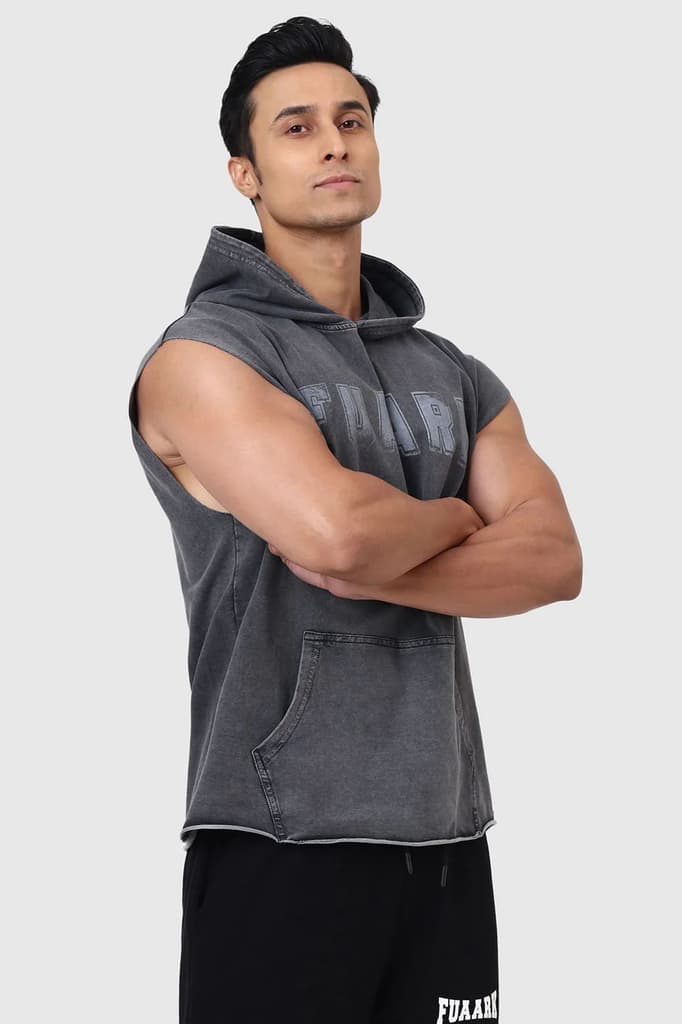 Shadow Washed Capsleeves Hoodie Dark Grey — photo 4