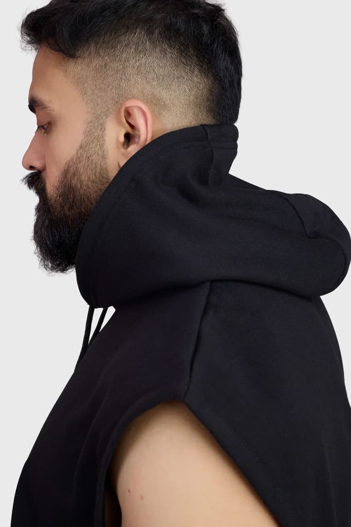 Signature Cap Sleeves Hoodie Black — photo 4