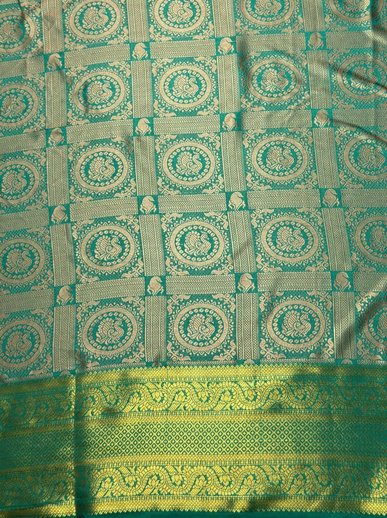 MIMOSA Women's Woven Design Banarasi Style Art Silk Saree with Blouse Piece - Rama ( SA00003126RMFREE ) — photo 6