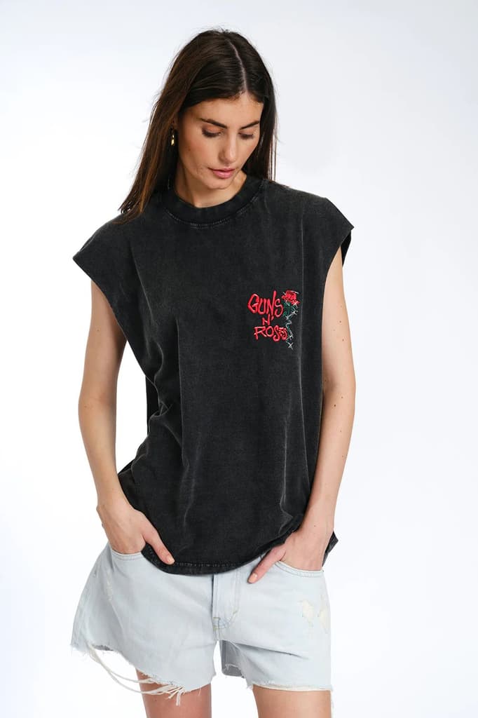 Black Guns N Roses Oversized Tank — photo 4
