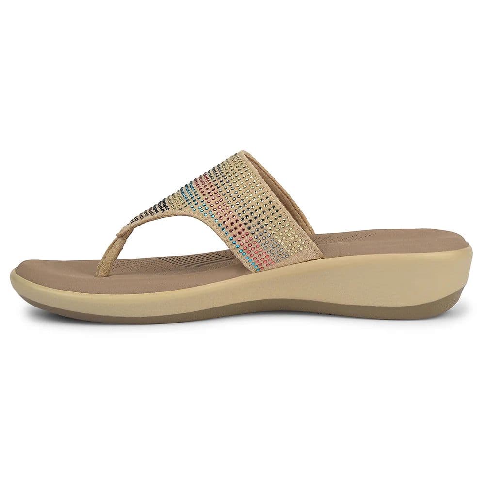 Healers Beige Casual Heeled Sandal For Women JFL-69 By Liberty — photo 3