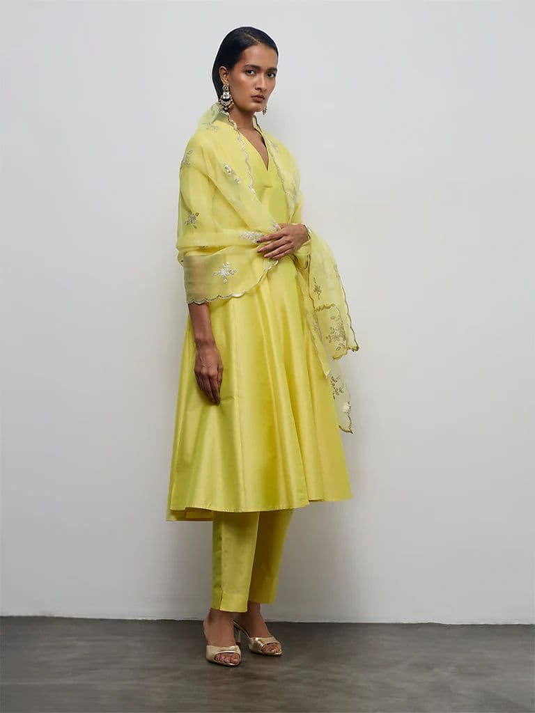 Vark Lime Anarkali Ethnic Set — photo 2