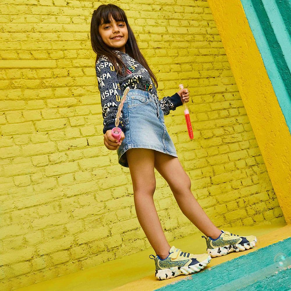 Leap7x Lemon Sports Non Lacing Walking Shoes For Kids DENIAL-2 By Liberty — photo 5