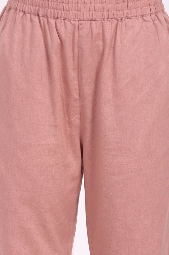 Pink Embroidered Straight Rayon Kurta with Straight Pant — photo 8