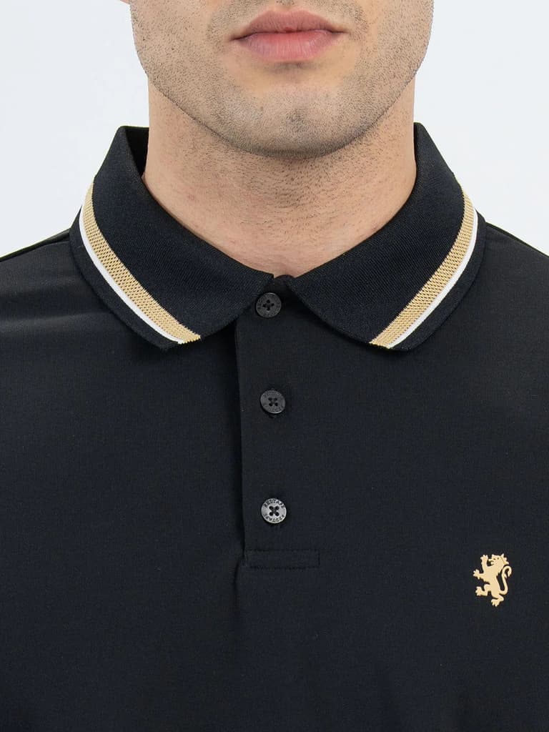 T Shirts for Men in Black | Polo Half Sleeve T Shirt — photo 4