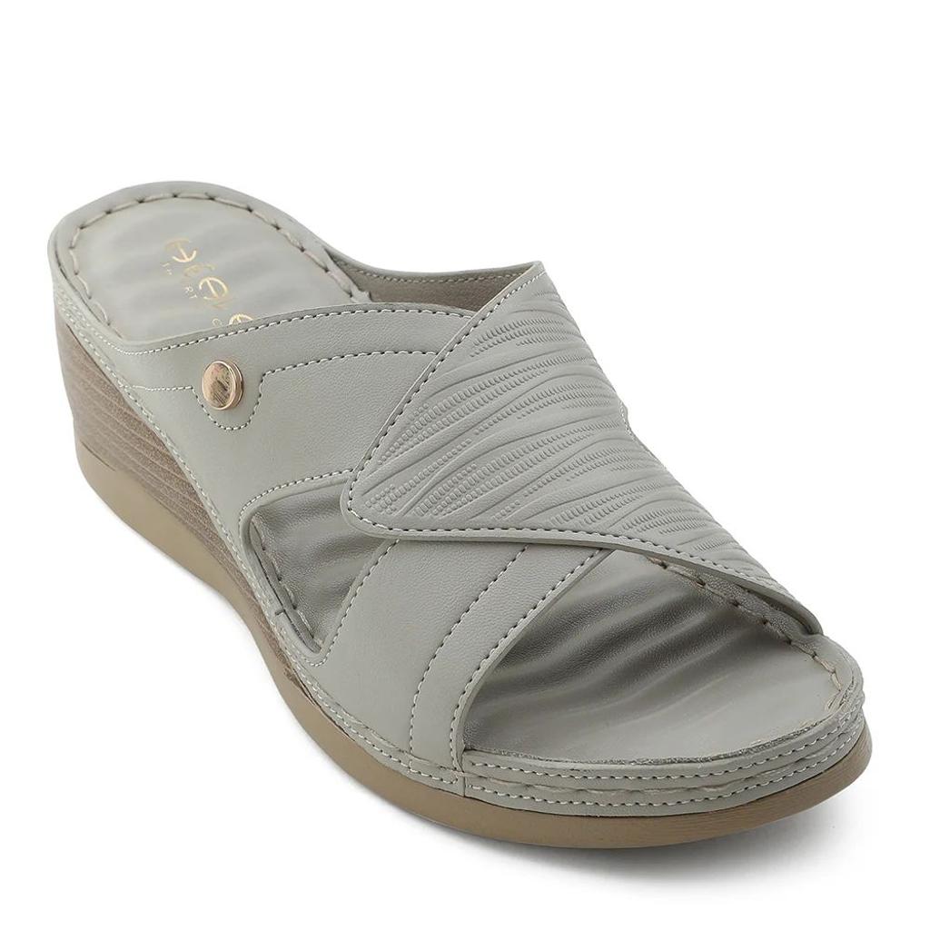 Healers Light Grey Wedge Heel Sandal For Women ZQ-FD-43 By Liberty