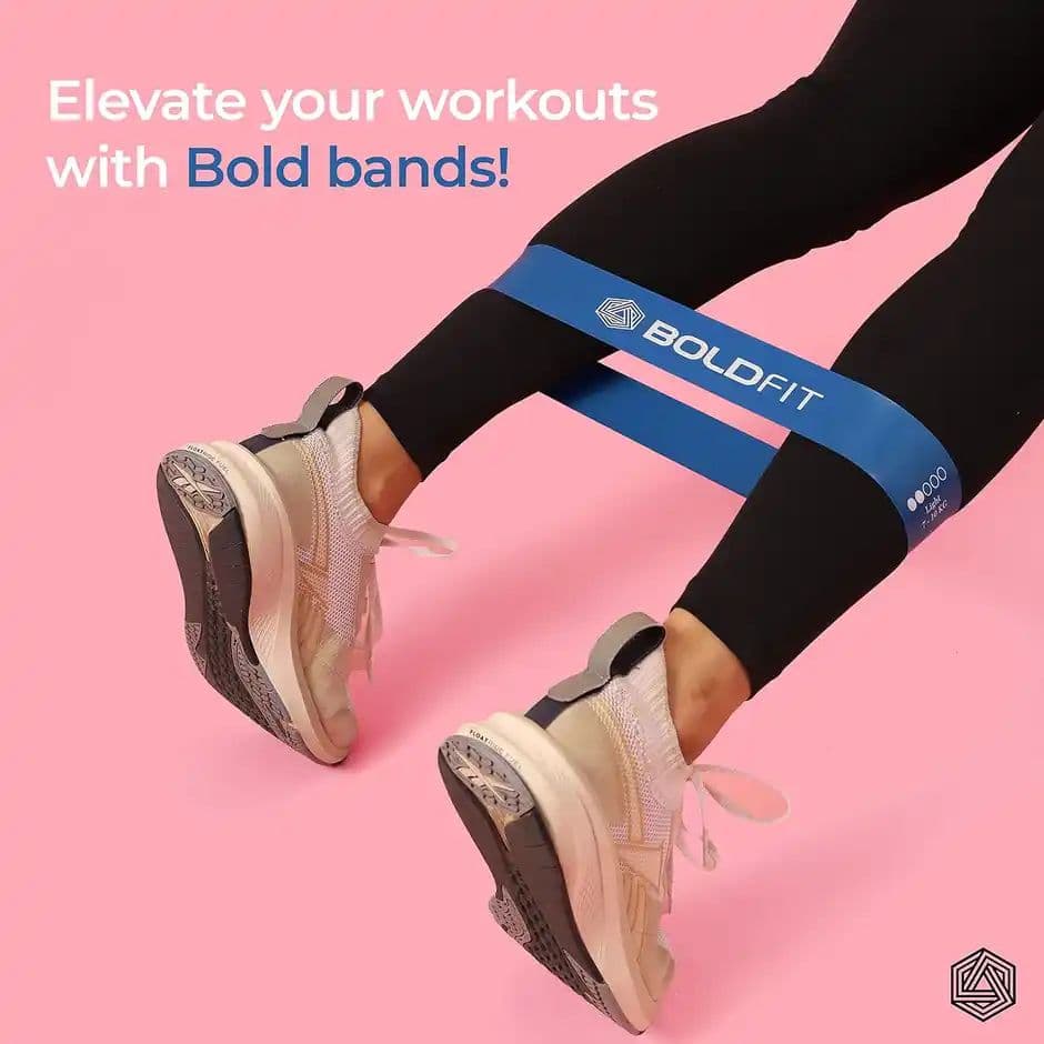 Boldfit Resistance Bands Mini Loop Hip Band Toning Exercise Band Latex Thera Set Of 3 Light — photo 3