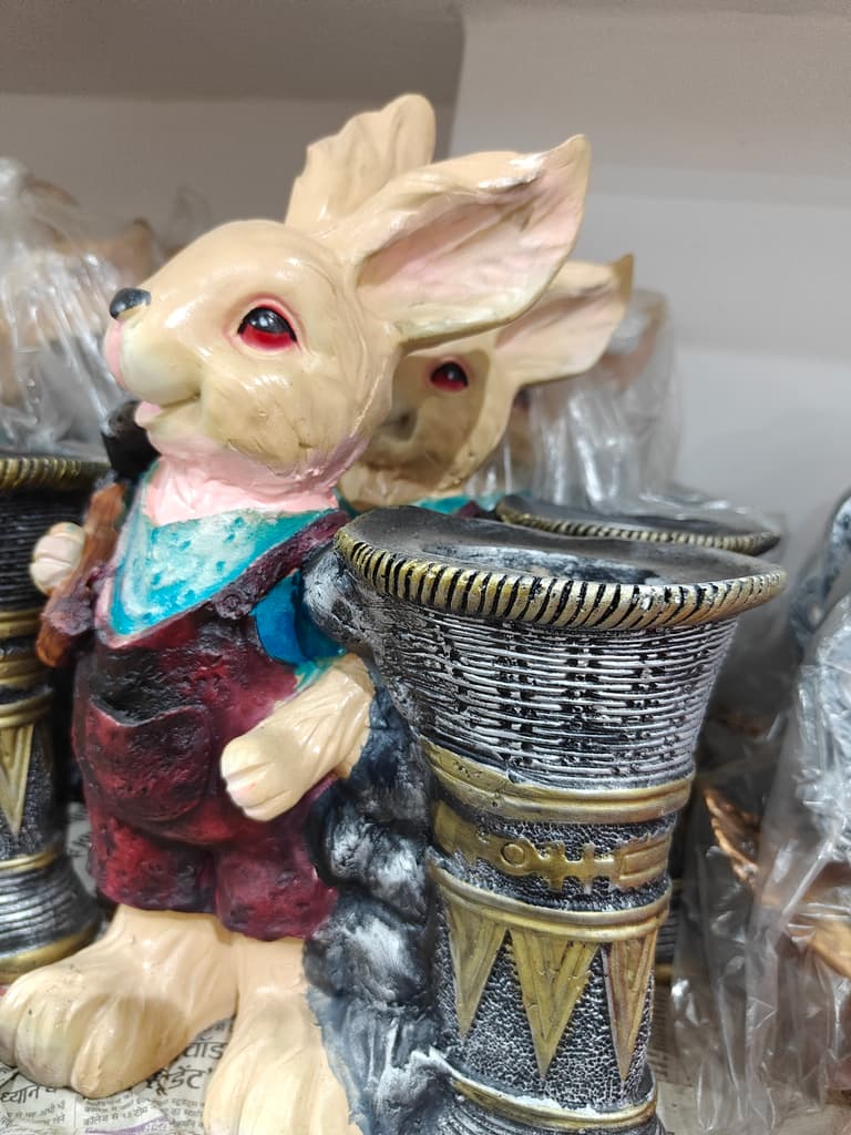 Rabbit Figurine | Decorative | Wood | Brown