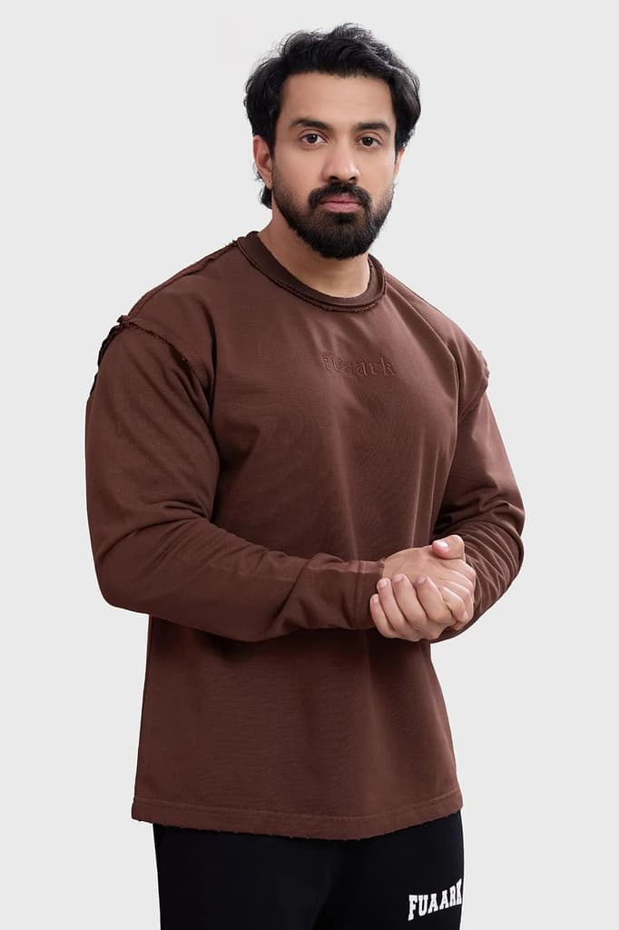Shell Raw Sweatshirt Brown — photo 3
