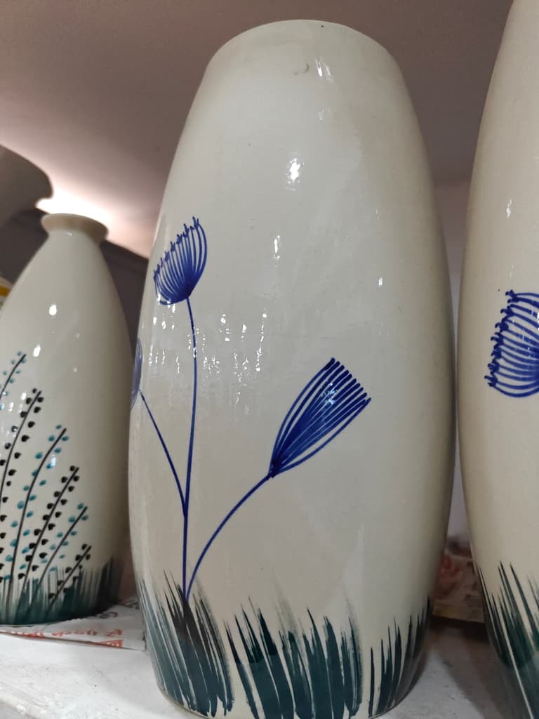 Blue Flowers Vase | Ceramic | Decorative | Blue