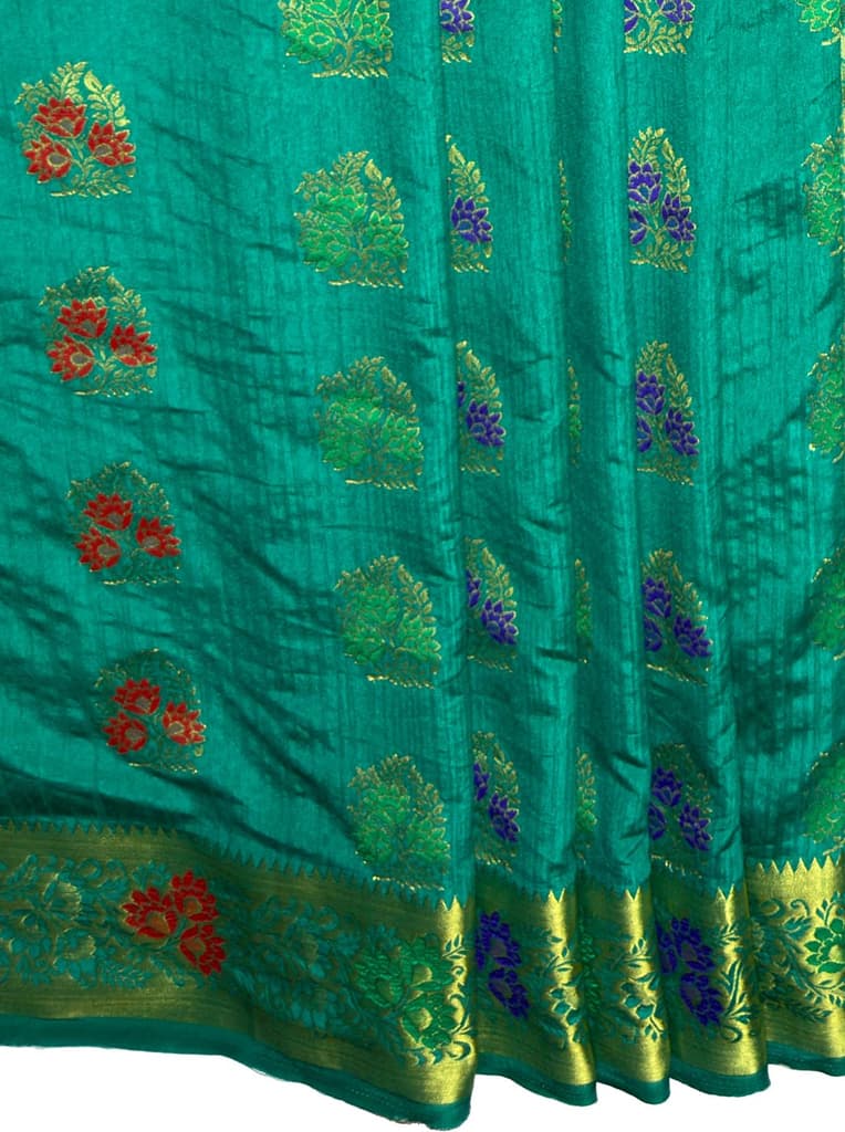 MIMOSA Women's Woven Design Paithani Style Art Silk Saree with Blouse Piece - Saffire ( SA00003125SFFREE ) — photo 6