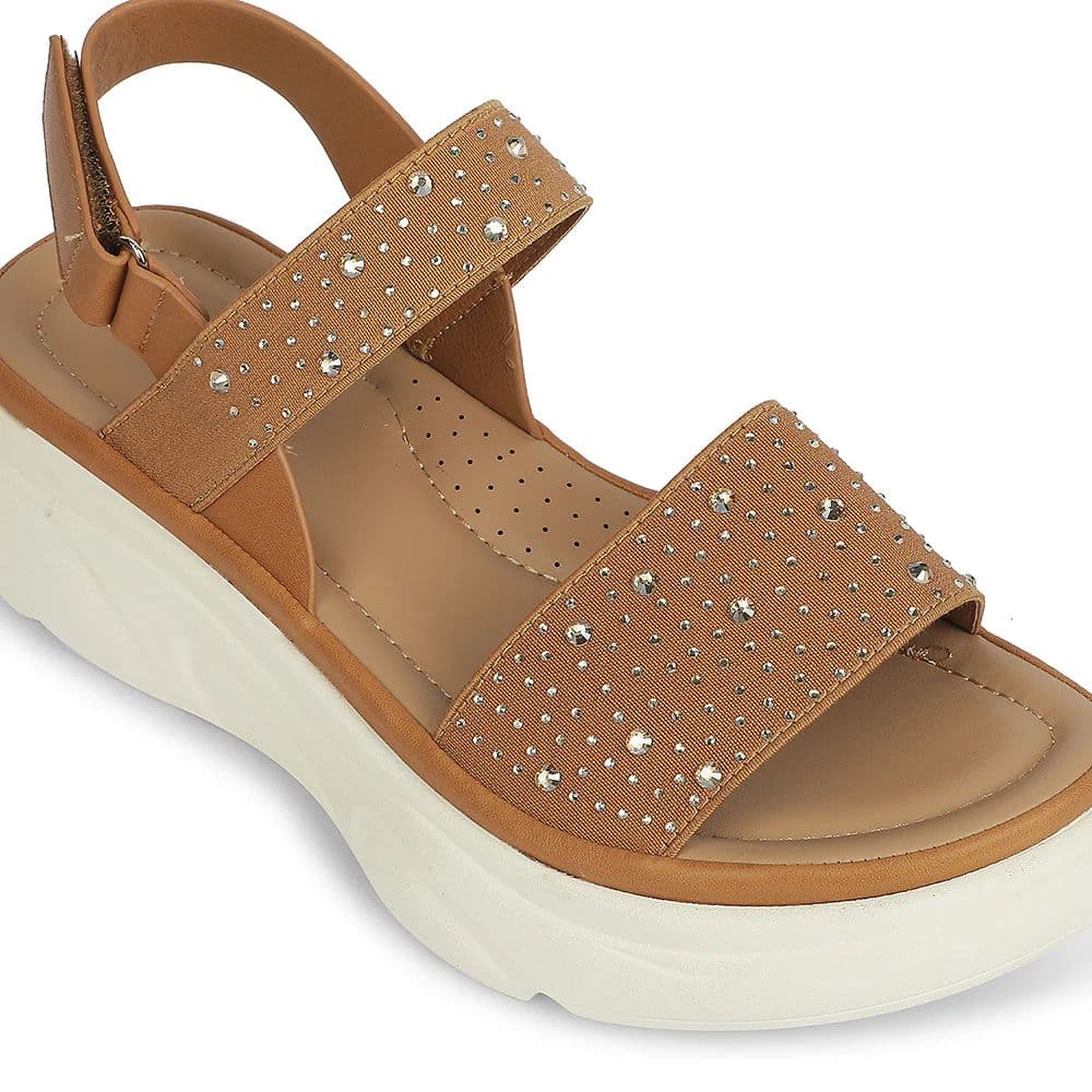 Healers Tan Casual Flat Sandal for Women ZQ-XYSN-08 by Liberty — photo 5