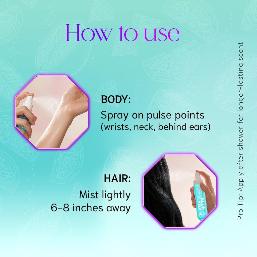 Blue Ember Hair & Body Perfume Mist Refreshing Grapefruit & Sea Scent