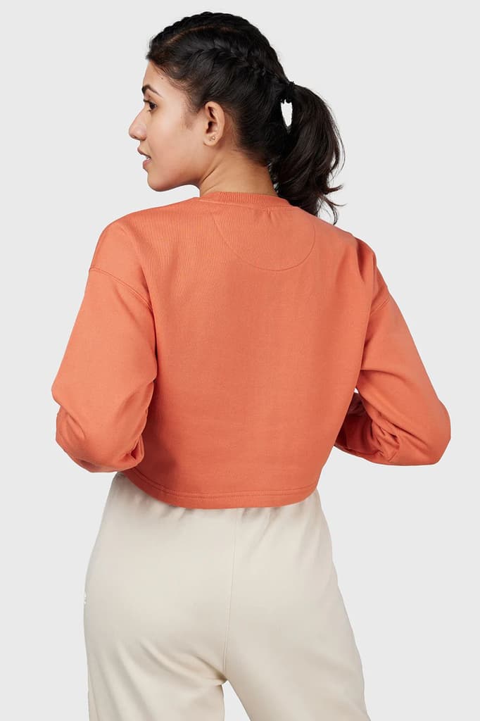Signature Oversized Cropped Sweatshirt Orange — photo 4