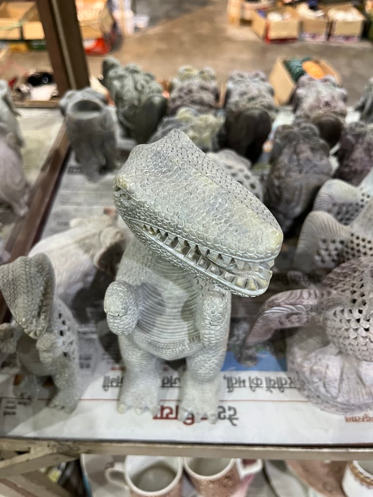 Dinosaur Figurine | Statue | Ceramic | White