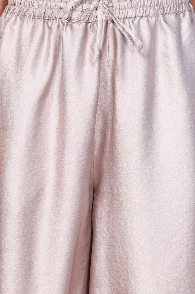 Silver Solid Relaxed-Leg Pants — photo 6