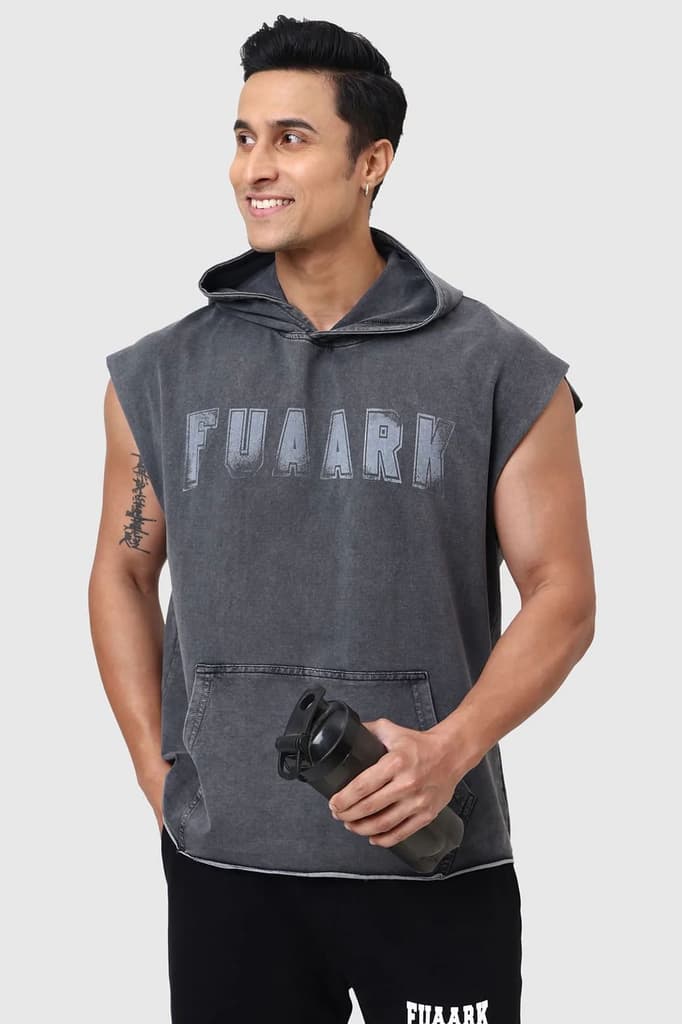 Shadow Washed Capsleeves Hoodie Dark Grey — photo 5