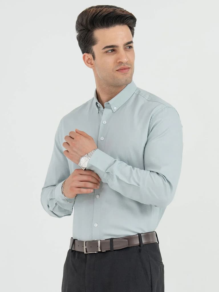 Shirts for Men in Sage | Birdeye Full Sleeve Formal Shirt — photo 2
