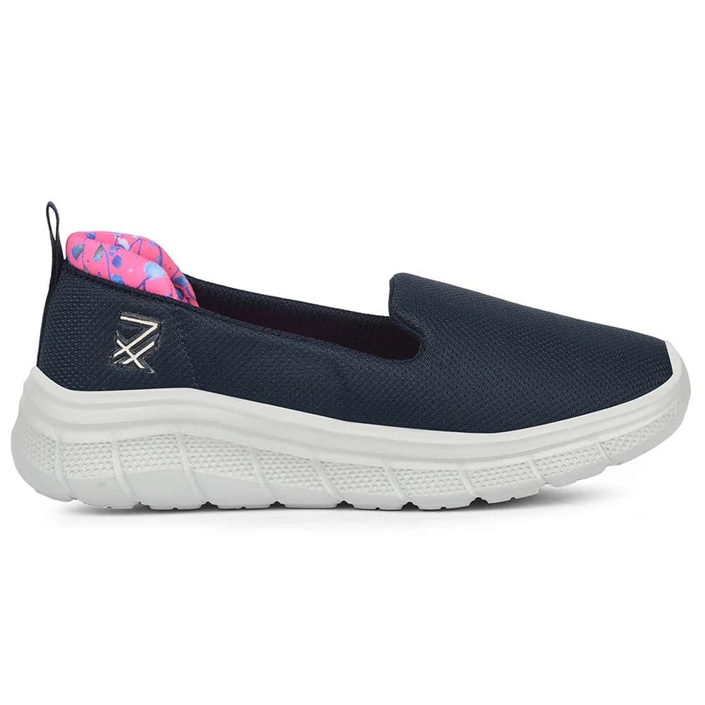 Leap7x Navy Blue Sports Non Lacing Walking Shoes For Women KAPPER By Liberty — photo 2