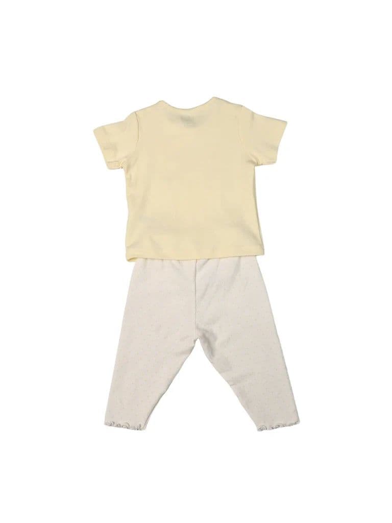 HOP Baby Girls Multicolour Printed Cotton T-Shirt and Pants Set — photo 3