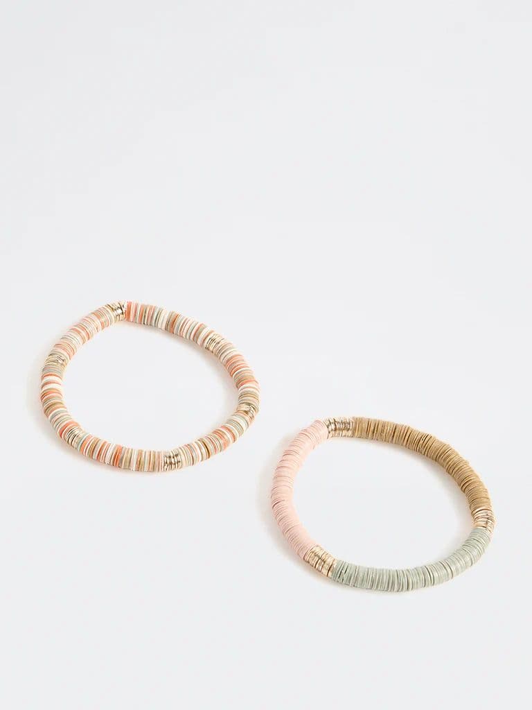 Westside Accessories Multicoloured Beaded Elastic Bracelets — photo 2