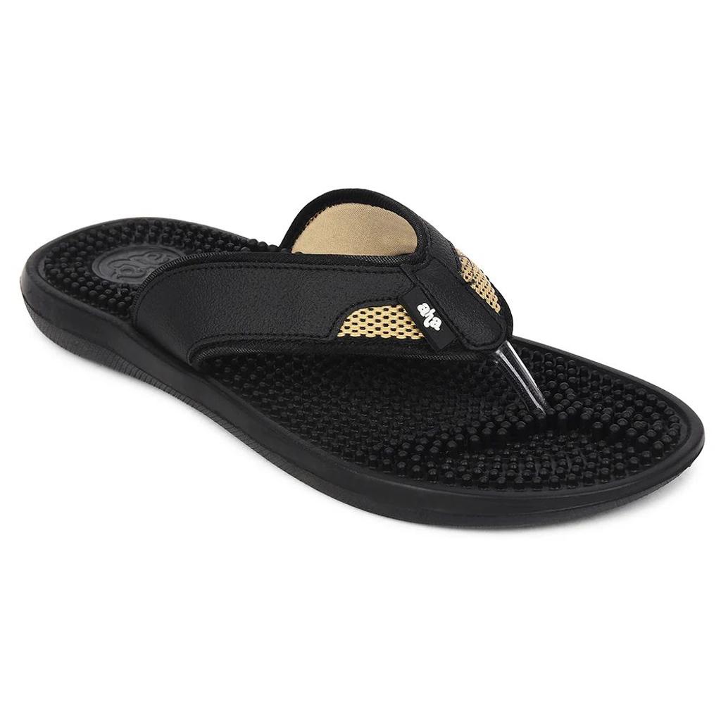 A-HA Black Casual Slipper For Men ACCUPRO1E By Liberty