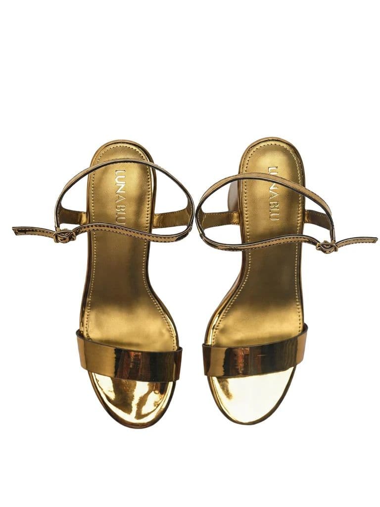 LUNA BLU Bronze Metallic Heeled Sandals — photo 3