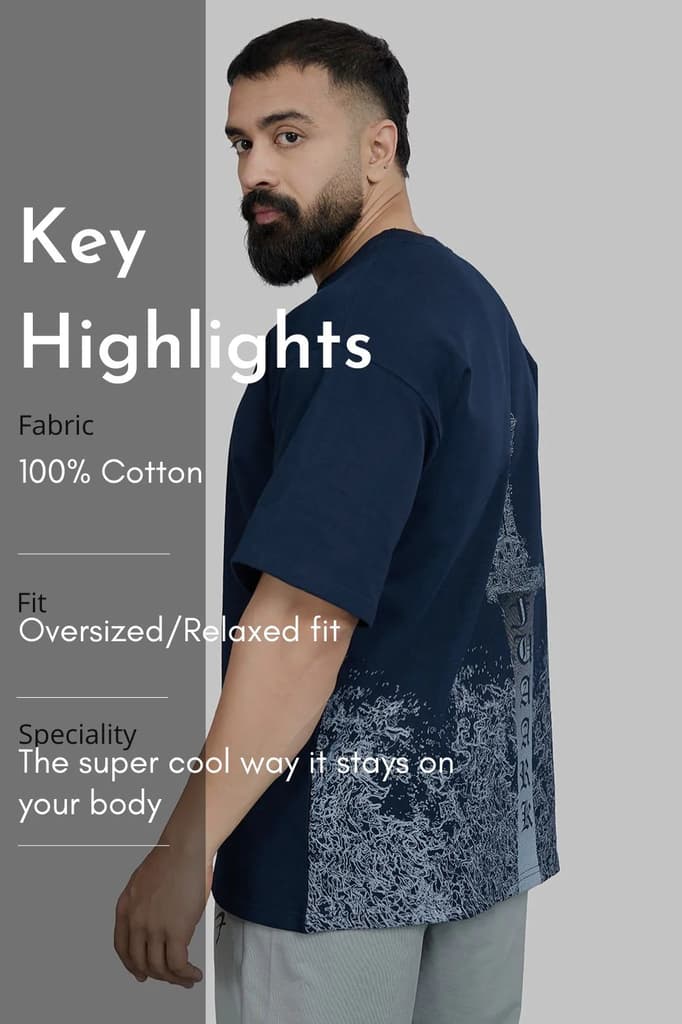 Sword Oversized T-shirt Navy — photo 6