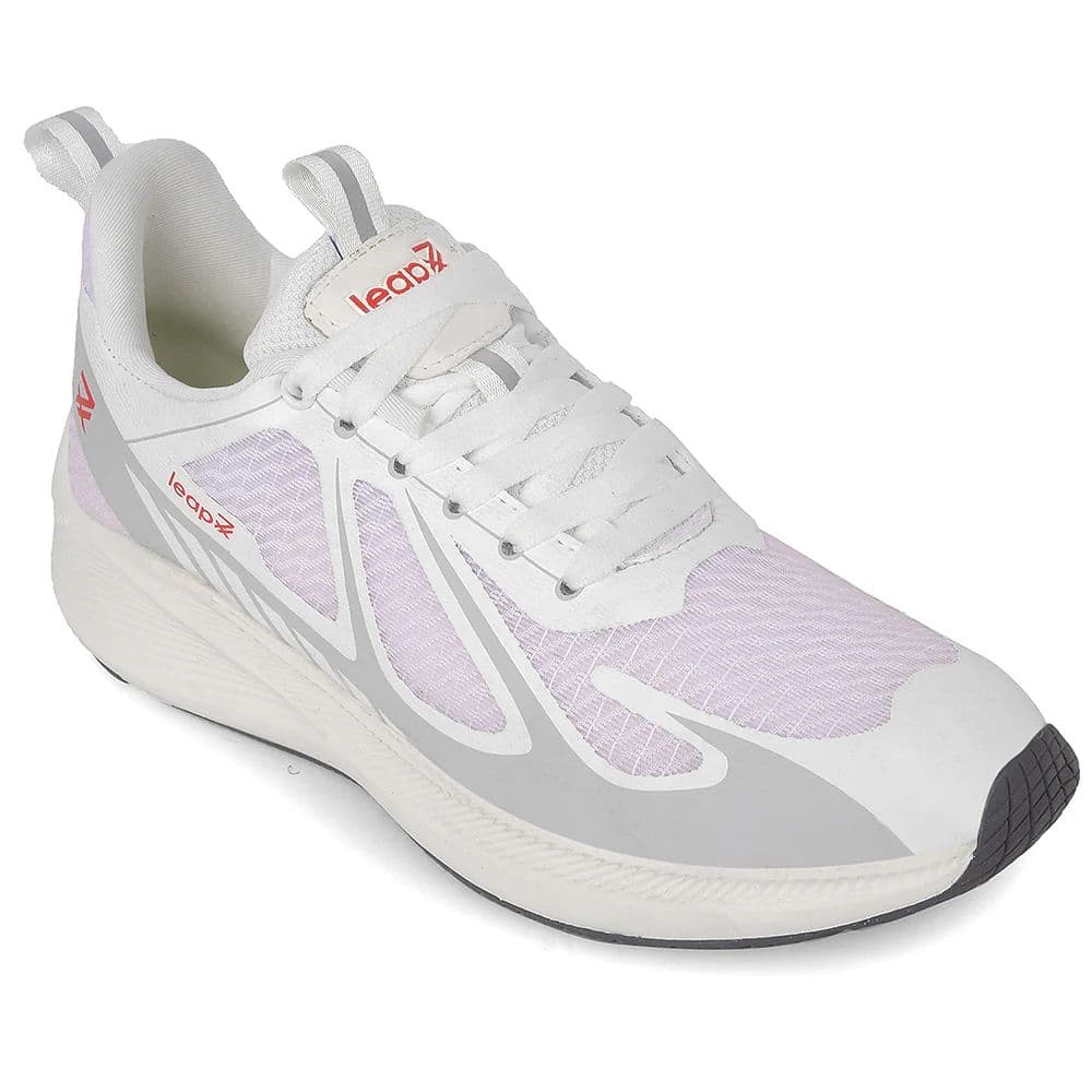 Leap7x White Sports Lacing Running Shoes For Men RUNIER-1E By Liberty — 6/40 / White