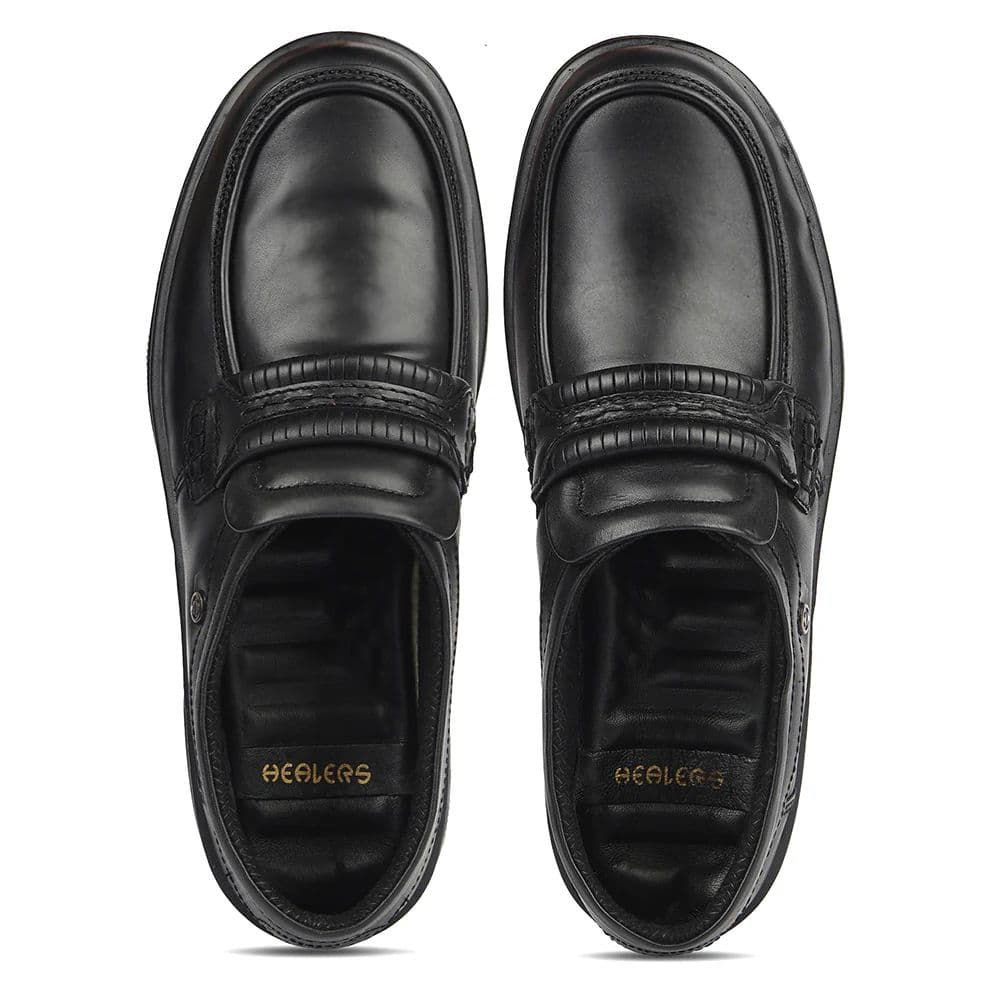 Healers Black Formal Non Lacing Derby Shoes For Men 719054AN By Liberty — photo 8