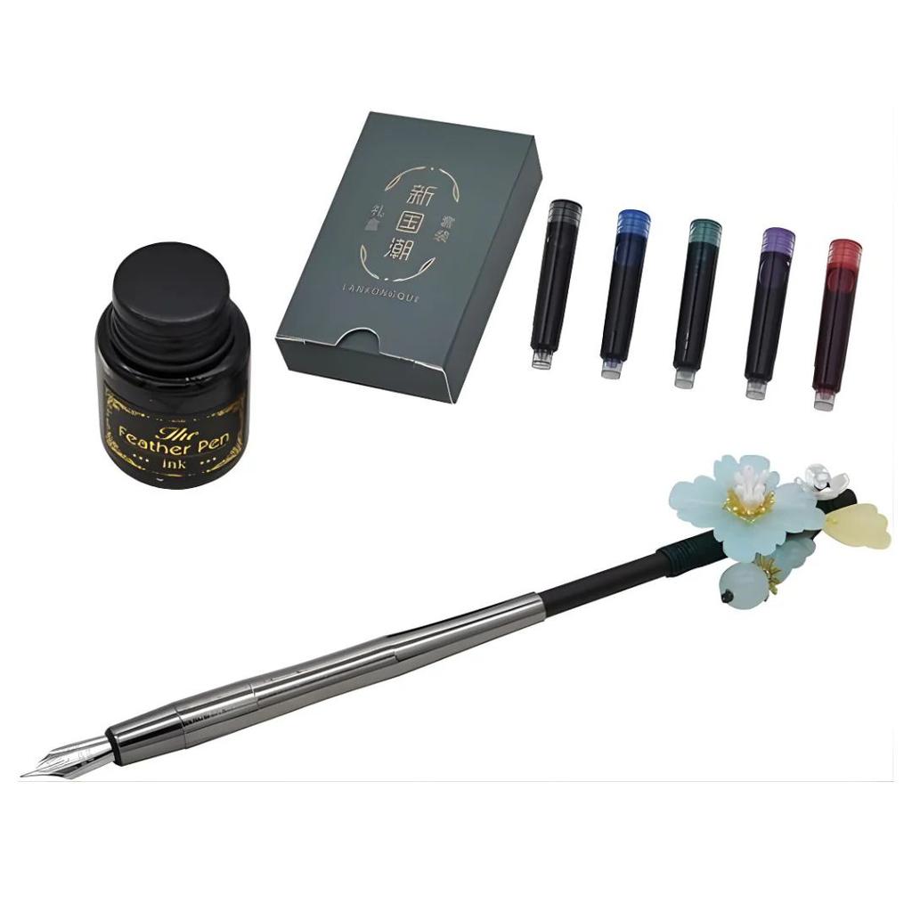 Hair Stick Style Fountain Pen Gift Set | Retro Style Kit With Ink Bottle And Cartridges — photo 10