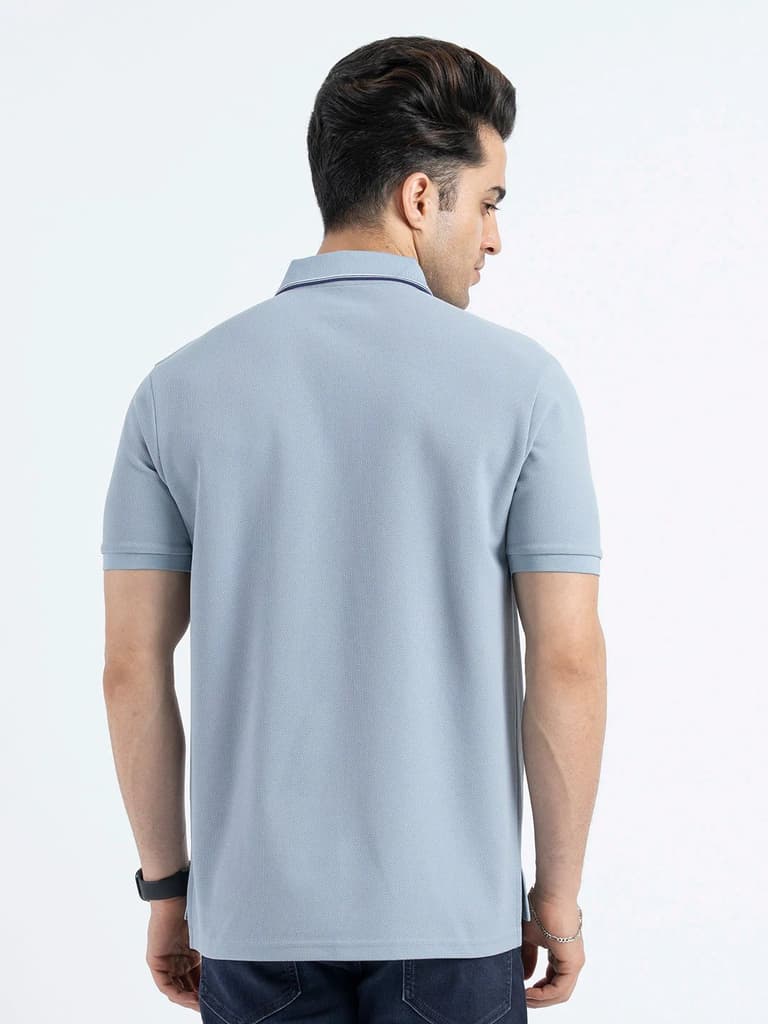 Polo T Shirts for Men in Stone Blue | Classic Polo T Shirts — photo 3