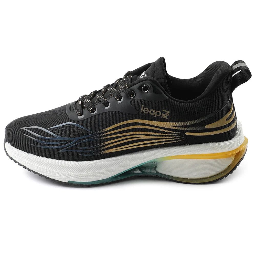 Leap7x Black Sports Lacing Running Shoes For Men MOSCOW-2 By Liberty — photo 3