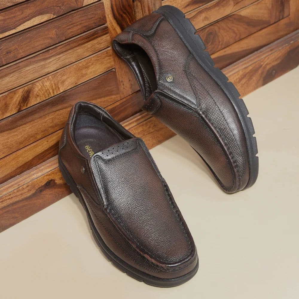 Healers Brown Formal Non Lacing Moccasin For Men OSL-22 By Liberty — photo 4