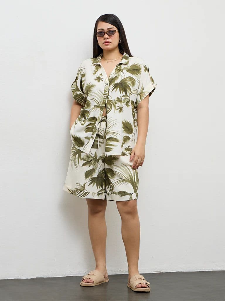 Gia Olive Tropical-Inspired Shirt — photo 2