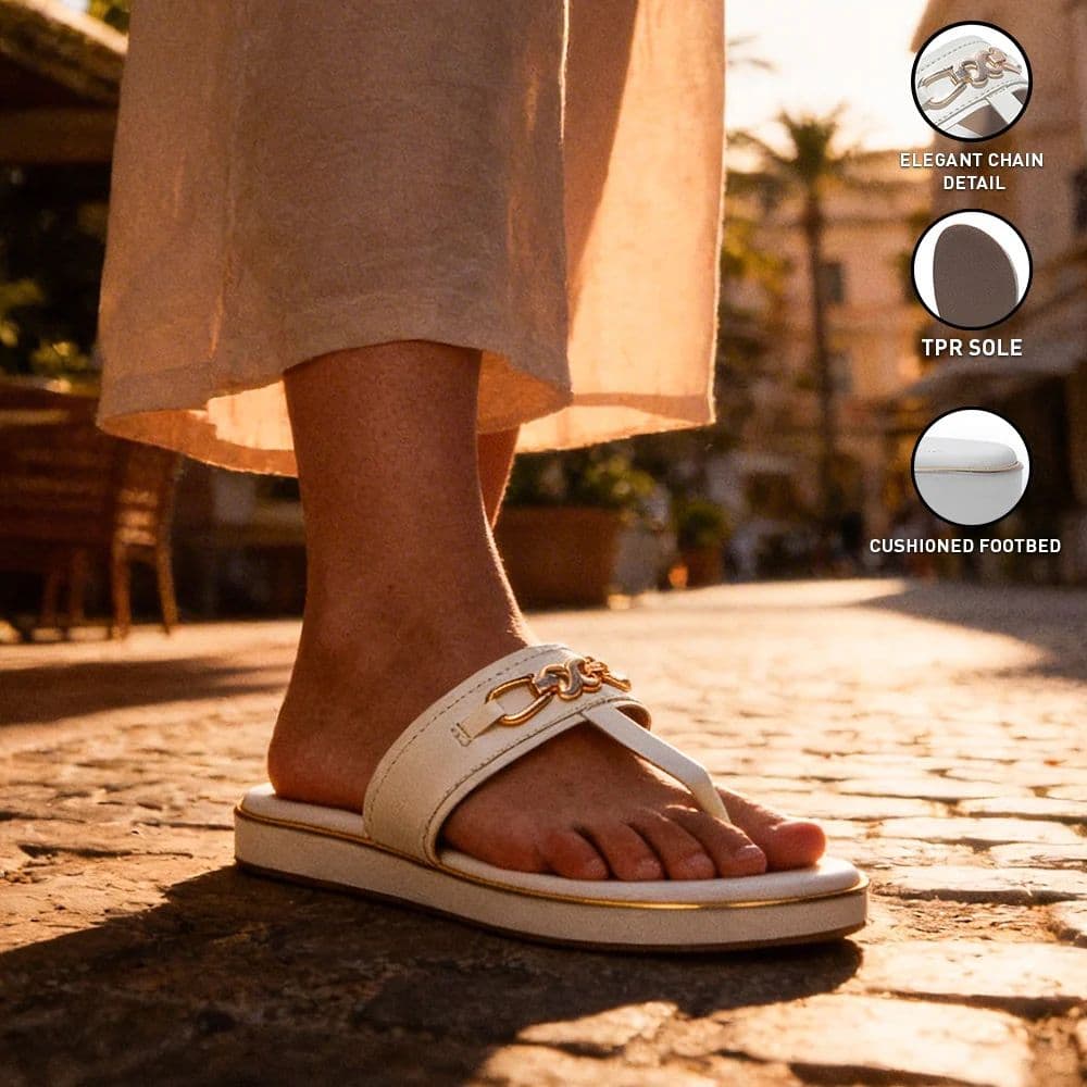 Senorita STY-182E White Casual Slip on Flipflops for Women By Liberty — photo 3