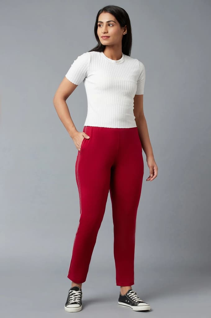 Brown Ankle Length Jersy Pants — photo 5
