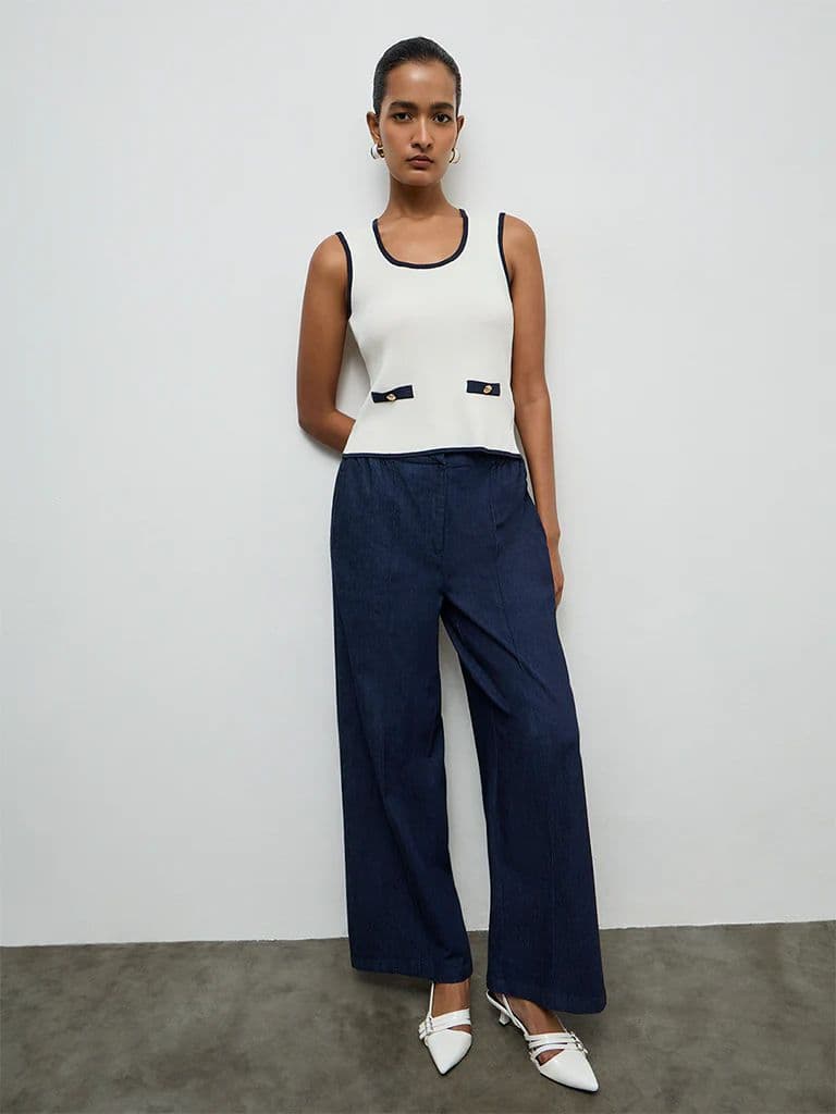 Wardrobe Ivory Ribbed Textured Top