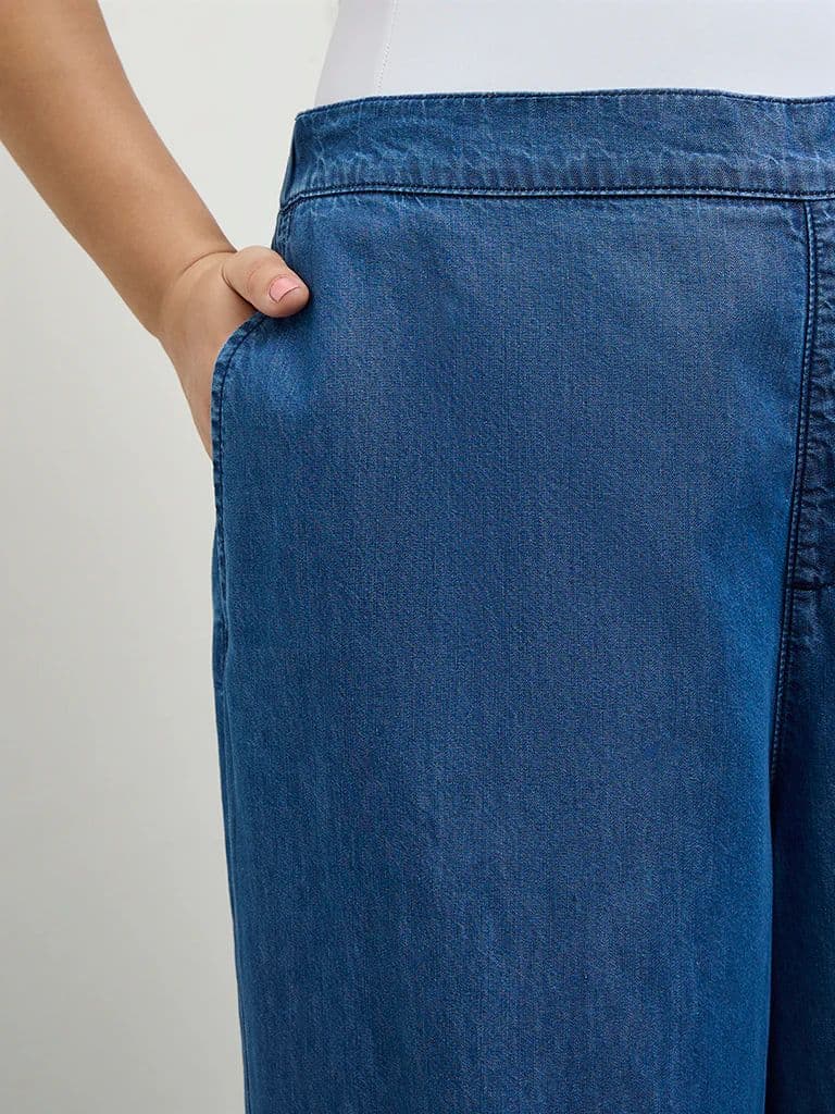 Gia Dark Blue High-Rise Denim Trousers — photo 3