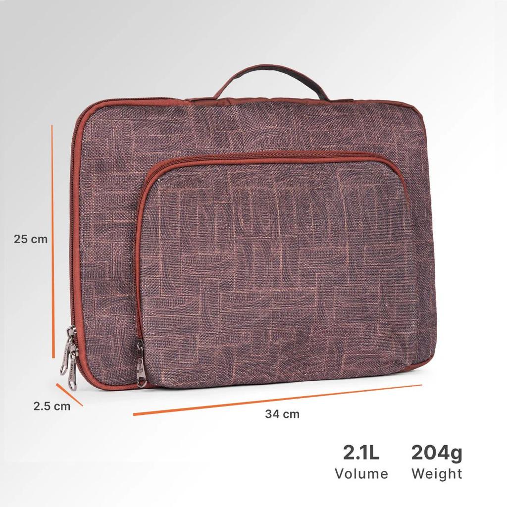 Golkonda Brass Signature Laptop Sleeve - 14inch (Brown) — photo 2