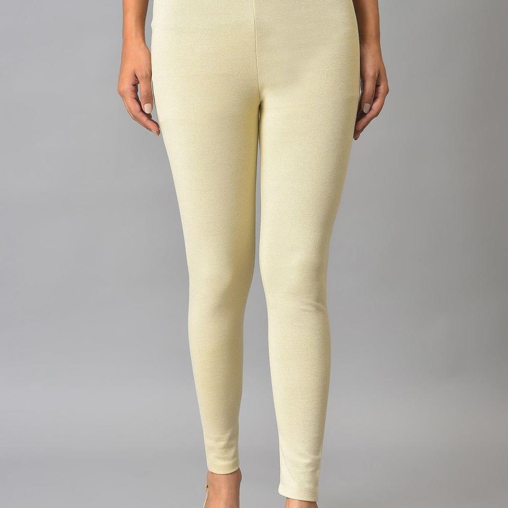 White Knitted Solid Winter Tights