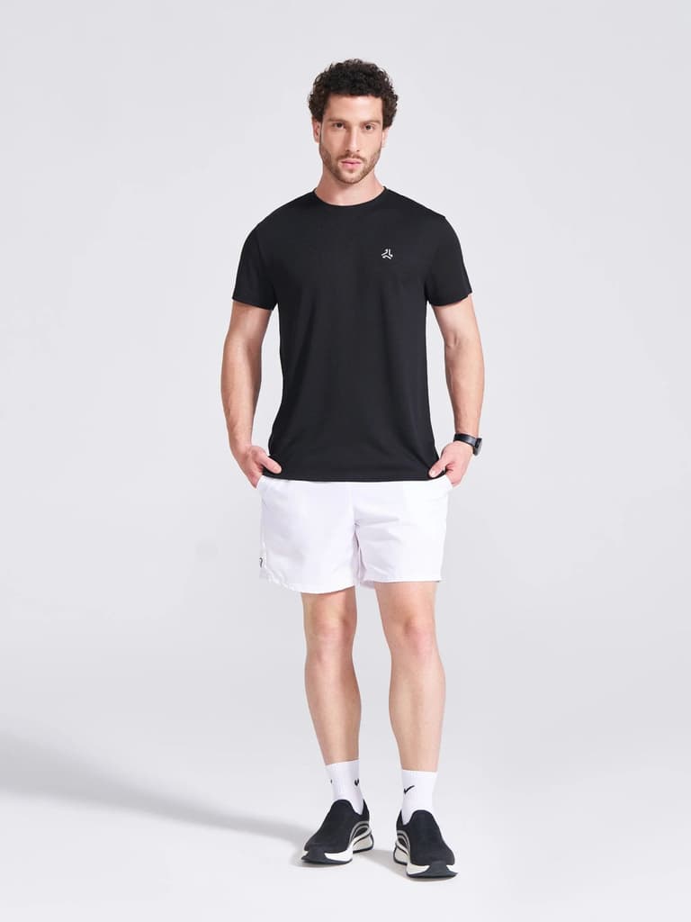 Men's Black Solid Round Neck T-Shirt — photo 7