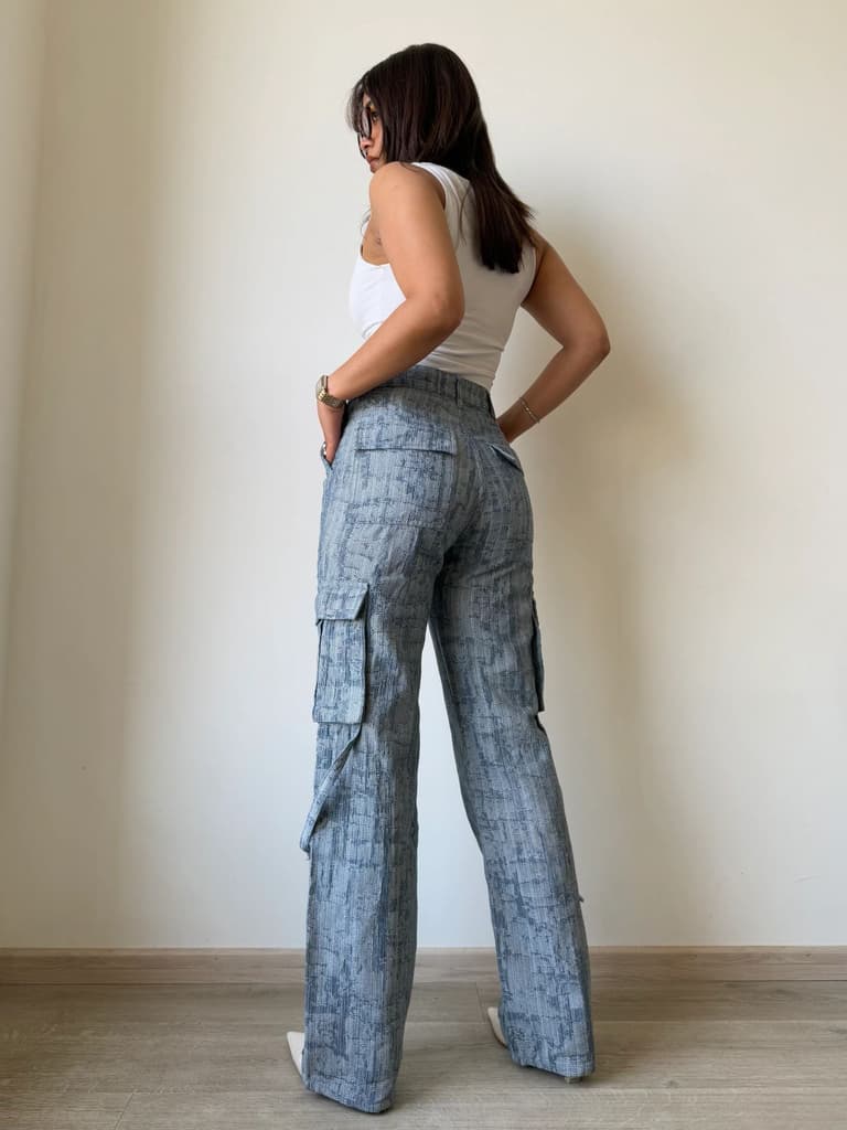 High-End Bamboo Texture Jacquard Cargo Pants — photo 8