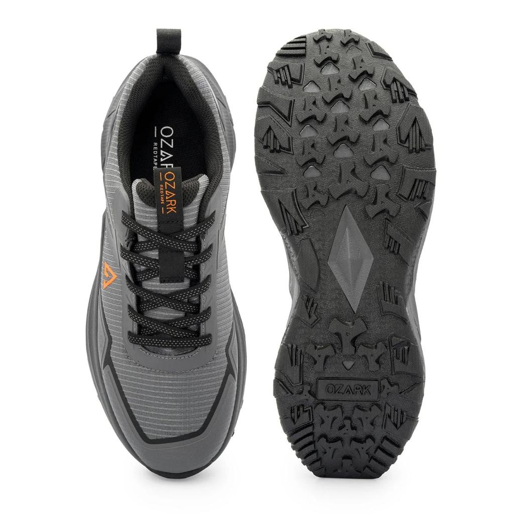 Ozark Grey and Black Trail Running Shoes for Men | Low-Cut Outdoor — photo 5