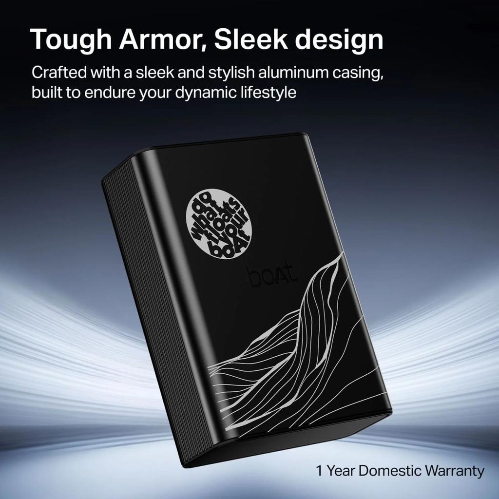 boAt Energyshroom PB400 Pro SPL | 20000 mAh Powerbank with 2-way 22.5W fast charging, Pass-Through Charging, 12-Layer Smart IC Protection, Aluminium Casing & Compact