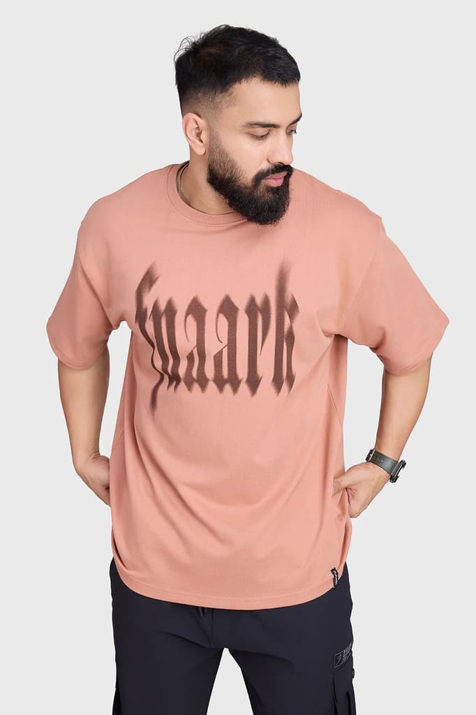 Blurred Oversized T-shirts Warm Beige — photo 2
