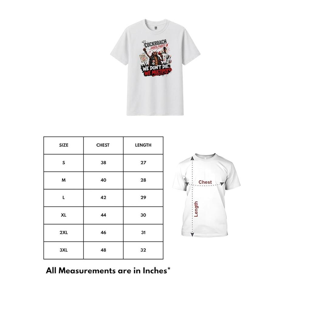 Cockroach Janta Party Graphic Printed T-Shirt | Unisex for Men & Women | Classic Fit Graphic Print| | 100% Cotton