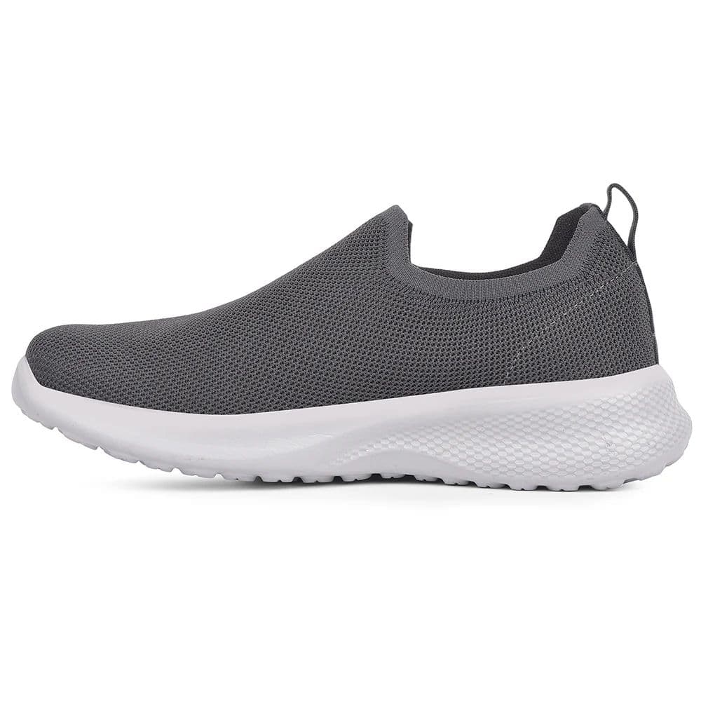 Leap7x Grey Sports Non Lacing Walking Shoes For Men GHD-89E By Liberty — photo 3