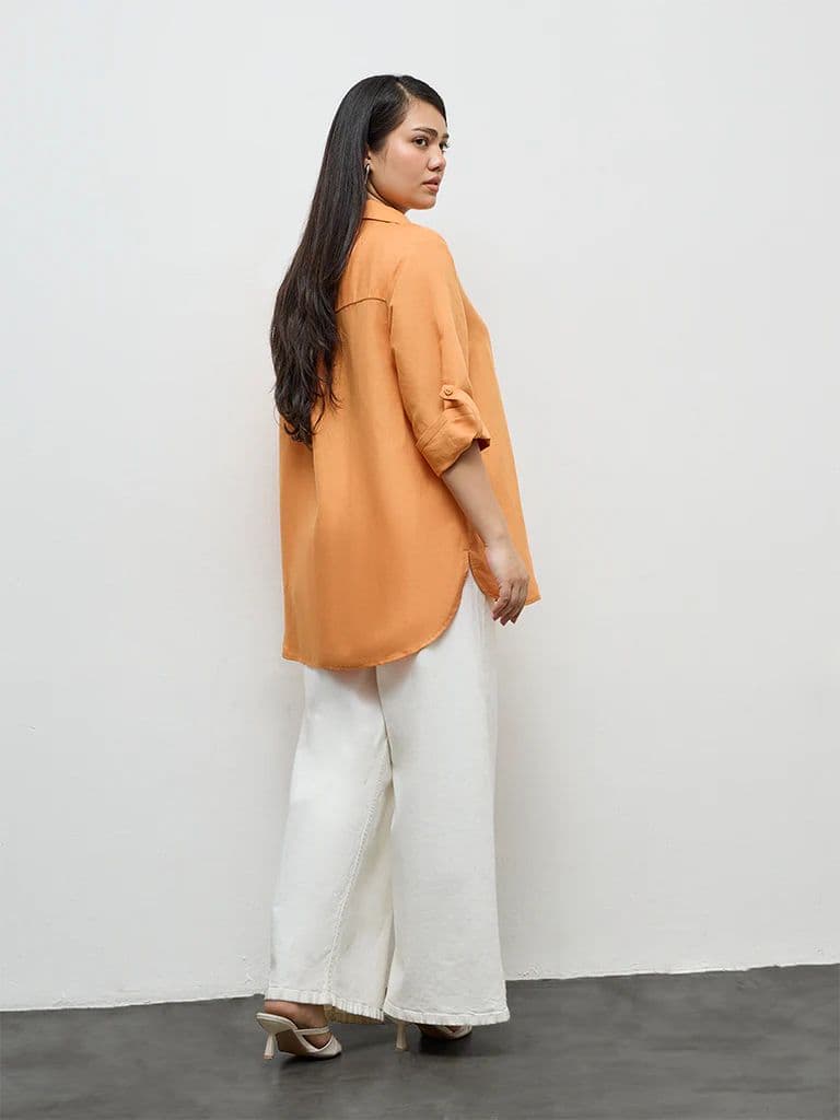 Gia Orange Solid Shirt — photo 4