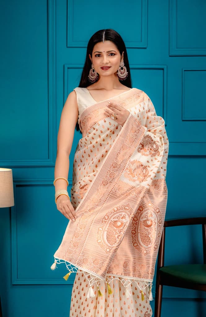 Mimosa Women's Woven Design Banarasi Style Art Silk Saree With Blouse Piece : SA00001809HWFREE — photo 2